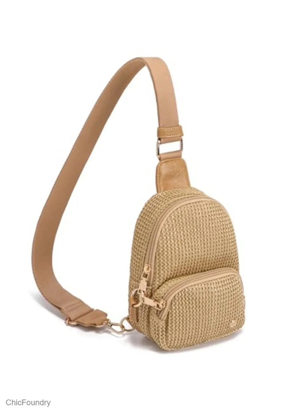 Faux Straw Crossbody Bag with RFID Blocking, Lightweight Woven Purse